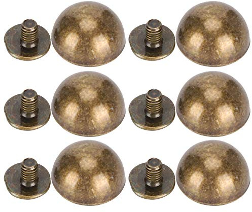 Tomotato Rivetti a Vite in Bronzo, 12mm Borchie a Punta Rotonda con Vite Retro, Disegno a Fungo Chicago Screw per Borse Cinture Artigianato in Pelle, Lega Metallica per Fai da Te Borsa Abbigliamento