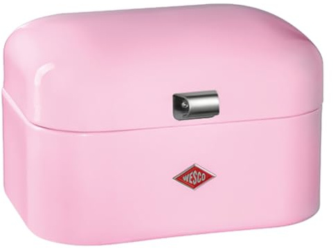 WESCO Single Grandy Brotkasten in der Farbe pink, pulverbeschichtetes Stahlblech, Lüftungslöcher und stabiler Handgriff, 22 x 26,8 x 17,5 cm