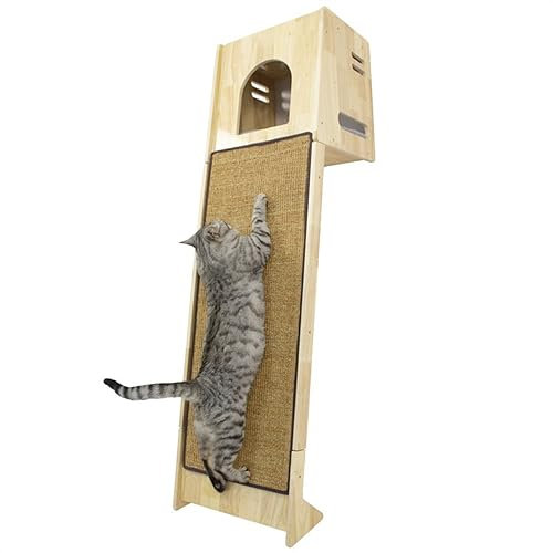 Poste de escalada para gatos Los días en el balcón no causan caspa, tablero rascador for gatos, columpio for gatos de madera maciza apoyado contra la pared, un apartamento pequeño no ocupa una arena f