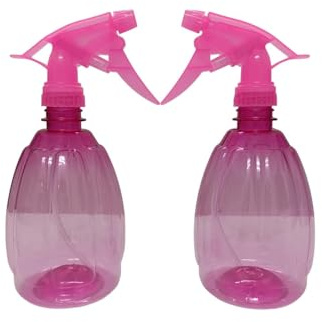 YOHUB Spray Bottles 500ml 16 Oz Clean Squirt Bottle Colorful Multi-uses Spray Bottles for Cleaning, Water Flowers, Plant Care, Ironing, Hair Care, Gardening Cosmetics Kitchen Bathroom (Pack of 2) Pink