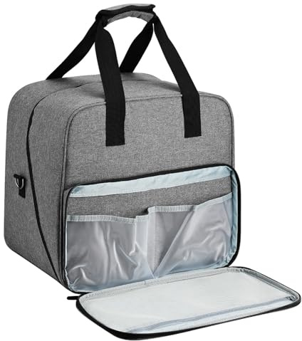 Spizummp symaskinväska – dammsäker symaskin förvaringsbox med fyra baser, Oxford symaskinväska med handtag och axelrem, Grått, Refer to description, Unisex