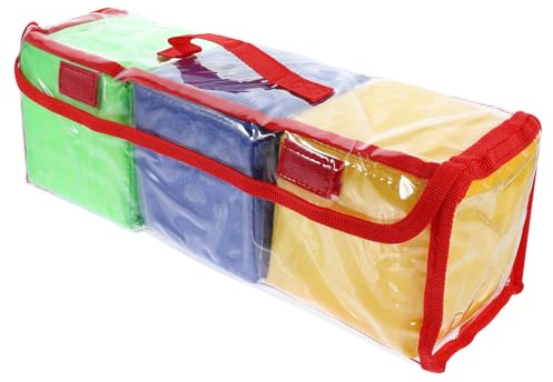 Supvox Spielwürfel 3 Stück Mit Transparenten Taschen Aus Sicherem Material Leichte Und Transportable Lernwürfel Für Schule Und Unterricht Für Formen Und Satzkombinationen