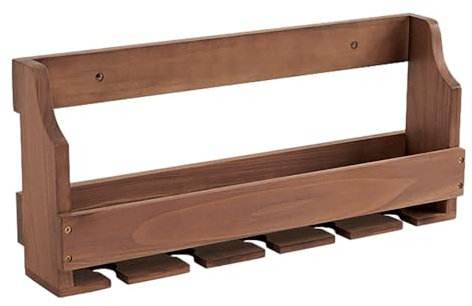 EKDJSN Trä Vinställ Väggmonterad, Flaskhylla Display Hylla, Bar Sprit Vinhylla med Vinglashållare, Flytande Förvaringshyllor för Hem Bar Köksinredning(55x12x24cm)