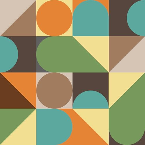 VaryPaper Papier Peint Geometrique Coloré Abstrait 44.5cmx200cm Papiers Adhésif Décoratif Film Adhesif pour Meuble Papier Peint Chambre Enfant Salon Salle de Bain Stickers Porte Placard Armoire