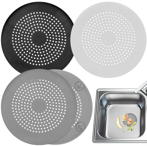 Couvercle de Bonde en Silicone Anti-Obstruction Lot de 3 Bain