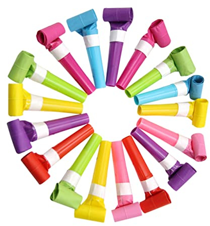 Mipcase 50piezas Silbatos De Fiesta Para Juguetes De Ruido Ecológicos Silbatos De Color Aleatorio