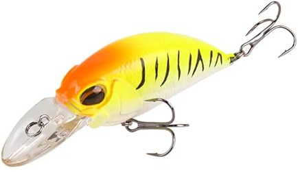 ACTINPANT 1 appât Flottant à Longue portée, Roche d'eau, Petit, Gras, 8,9 cm, 15,5 g, Perles sonores, Trois hameçons, Faux appât(G)