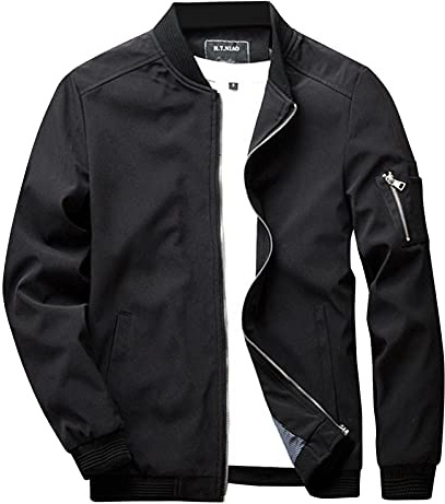 Genérico Chaqueta De Béisbol Hombre, Chaqueta De Hombre, Talla Grande Color Sólido Transpirables con Bolsillos Y Cremallera Abrigo Color Sólido Cómodo Talla Grande Casual Secado Rápido Abrigo