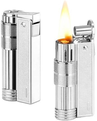 2 accendini vintage a benzina, accendini a paraffina, accendini Flint, accendini da tavolo, per candele, cucina, campeggio, camino, regali per uomini (combustibile non incluso)