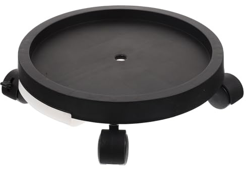 ifundom Kunststoff Blumentopfuntersetzer mit Rollen Runde Pflanzenroller Klein Schwarz Blumentopf Wasserschale für Terrasse und Garten