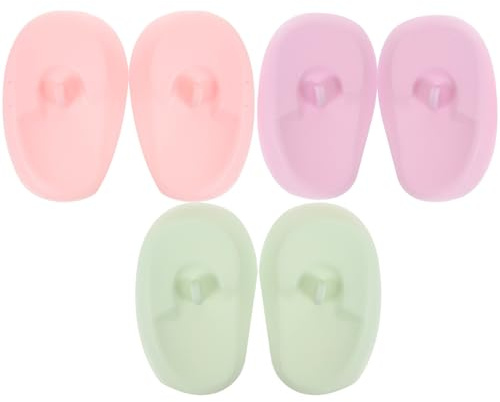 NIYANGLE 3 Pares de Orejeras Reutilizables Protección Auditiva para para Teñir el Cabello de Silicona Ideales para Viaje y Baño Viaje y Baño