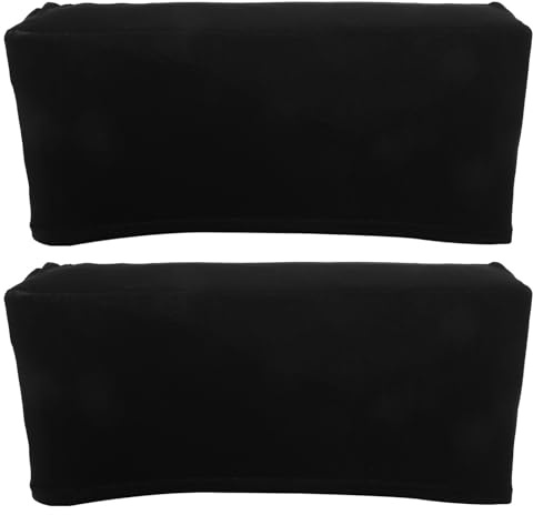 RORPOIR 2pezzi Copertura Schienale Sedia Ufficio in Poliestere Elastico Nero, Protezione Facile da Installare per Schienali Alti, per Casa e Workspace
