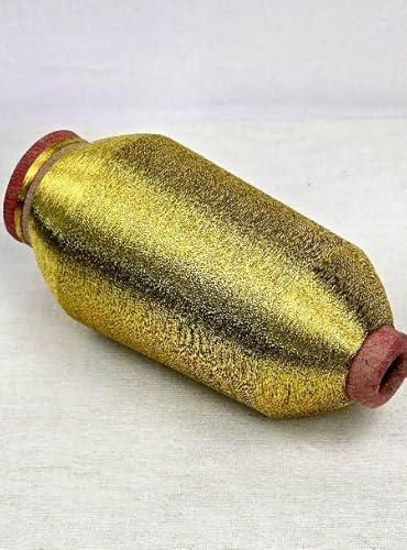 1 Spule 250 g Stickgarn GP 59,60 EUR/kg gold basteln weben 38.000 m/kg Lame Beilaufgarn 64% Viskose/ 36% Polyester
