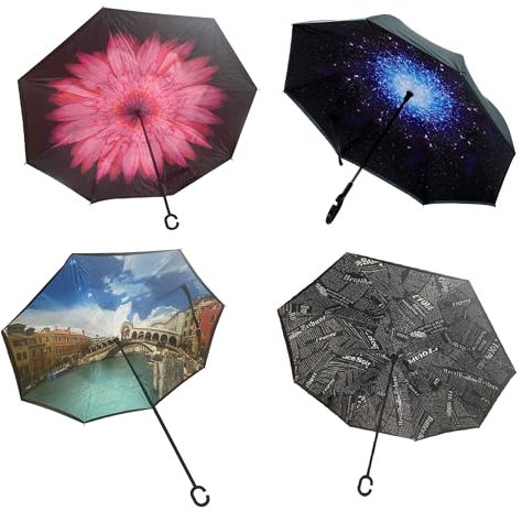 tempo di saldi Ombrello Inverso Reversibile Unica Tinta Auto Apertura Al Contrario Per Pioggia