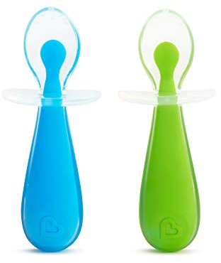 Munchkin Cucharas de entrenamiento de silicona Gentle Scoop, 2 uds (colores aleatorios)