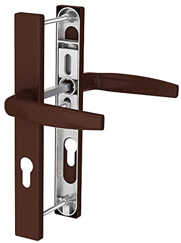 Premium Drückergarnitur Victory DHS 92mm - Rechteckig - Griff-Griff, Farbe:Braun RAL 8017, Schildbreite:32mm