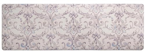 SoHome Cozy Living Anti-Ermüdungsmatte, Küchenmatte, rutschfest, schmutzabweisend, leicht zu reinigen, 1,27 cm Dicke Küchen-Fußmatten, Damastgrau, 45,7 x 139,7 cm