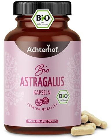 Astragalus Kapseln Bio | 180 Stück | hochdosiert mit je 500mg Astragaluswurzel Pulver | Tragant Tragacantha Membranaceus Wurzelpulver