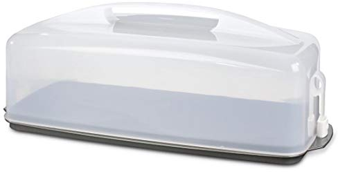 Xavax Scatola per il trasporto di torte (scatola quadrata per torte di scatola, lavabile in lavastoviglie, con coperchio e maniglia), colore: nero