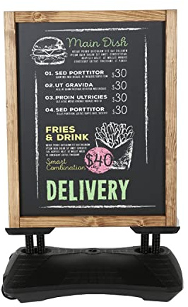 DISPLAY SALES Kundenstopper WindPro Wood 460 x 680 mm Kreidetafel