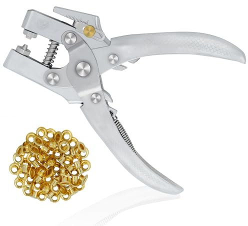 Eyelet Punch Kit 5mm with Grommet Metal Hole Pliers Tool for Belt/Leather/Bag