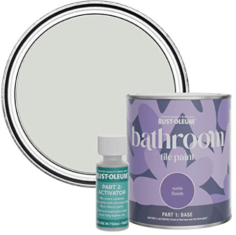 Rust-Oleum Grey Water-Resistant Bathroom Tile Paint in Satin Finish - Winter Grey 750ml