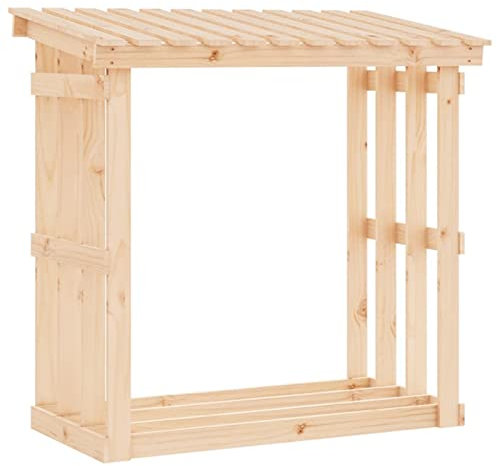 XIAOGUANG Kaminholzregal, Holzunterstand, Holzstapelhilfe, Aufbewahrung Holz, Holzregal, Brennholzregal Außen, Kaminholz Aufbewahrung, 108x64,5x109 cm Massivholz Kiefer