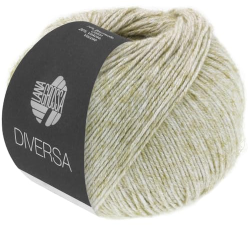 LANA GROSSA Diversa | Leichtes Baumwoll-Mischgarn mit zartem Melange-Effekt | Handstrickgarn aus 74% Baumwolle & 26% Viskose | 50g Wolle zum Stricken & Häkeln | 210m Garn FB 7