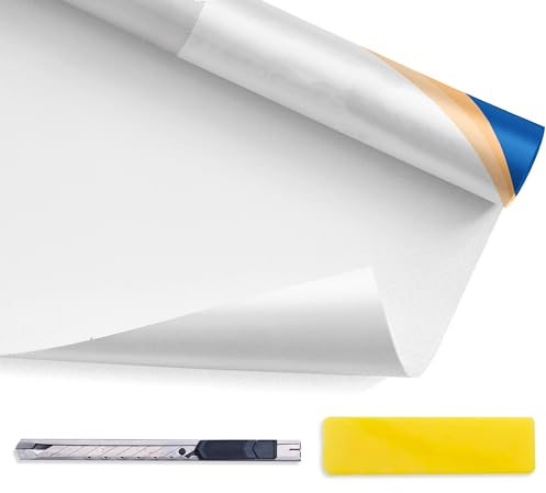 Simple Fix Fensterfolie - Milchglasfolie - Sichtschutzfolie, Isolierfolie, Fensterfolie Milchglas - Fenster Folie Blickdicht Selbsthaftend - 30 x 200 cm - Milch