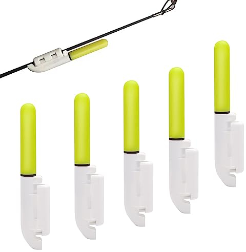 kyaoayo 5 Stücke Angel-Alarmglocken, Nachtlicht Knicklicht Angeln, Led Bissanzeiger Rutenspitze, Leuchtende LeuchtstäBe Mit Schnalle, Nacht-Angel-Bissanzeiger FüR Meeresangeln Und Nachtangeln.