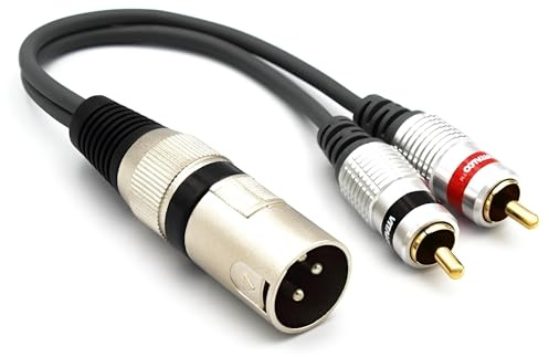 VITALCO XLR hane till 2 x RCA hanadapter 3 PIN mikrofon till dubbel RCA-kontaktkabel