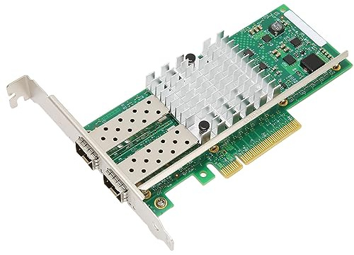 Haofy Carte Réseau SFP+ PCIE NIC, Double Adaptateur Réseau convergé Ethernet PCI Express2.0 SFP 10 Gigabit pour Ordinateur de Bureau