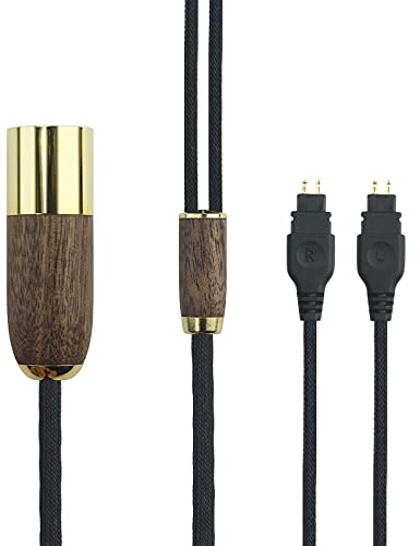 ABLET 4 ft 6N OCC 6N OCC 4-stifts balanserad kabel valnöt träskal kompatibel med Sennheiser HD650 HD600 HD580 HD660S HD58X HD6XX hörlurar