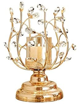 CCYENG Kandelaber Kerzenständer Kerzenhalter Kerzenständer Metall Kerzenständer Kreative Glas Kristall Blume Zweig Kerzenhalter Tisch Abendessen Dekoration Kerzenhalt