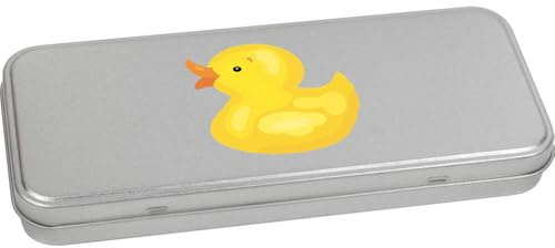 Azeeda 'Bath Toy Duck' Stationery Tin - 180mm (TT00249691) | Metal Hinged Keepsake Box for Pens, Pencils, Crafts and Gifts