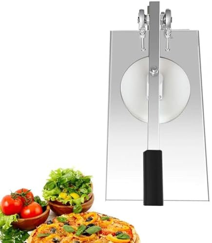 Rullo per impasto per pizza, 12-24 cm, in acciaio inox, per uso domestico, con base in ghisa, per impasti e pasticceria, facile da fare in casa