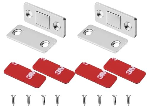 Magnetic Door Catch，2 Packs Magnetic Strips for cabinets and Magnets for Closing Furniture, Wardrobe, and Drawer Doors