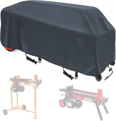 Copertura per spaccalegna, impermeabile, resistente, 55 x 16 x 19 cm (lunghezza x larghezza x altezza), adatta per spaccalegna da 5 a 7 tonnellate, per tutte le stagioni, colore grigio