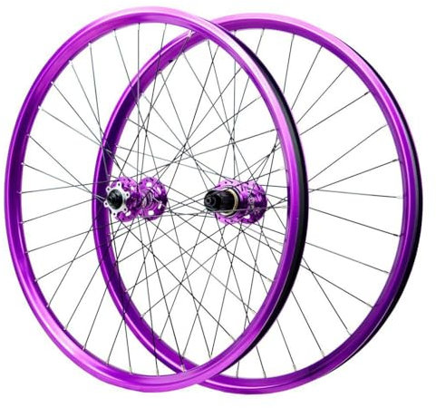 LPYDWZ Lila Mountainbike Räder 26/27,5/29 Zoll, Aluminiumlegierung Scheibenbremse Steckachse 142mm 32 Loch MTB Fahrradfelge 2150g for 8-12 Gang(9 * 100mm/100 * 135mm,26 er)
