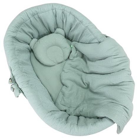 WIKLINOPOL IRENEUSZ ZYGMUNT WICKER WOOD BABY 2000 EU Bettwäsche-Set Gold 4-TLG. für Babys- & Kinder, Musselin Bettwäsche für Kinderbetten, Bettbezug mit Bettlacken, viele Farben (Gold Khaki)