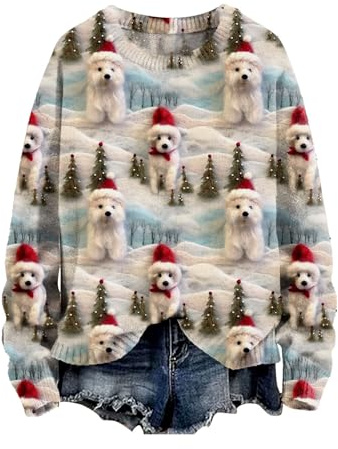 Pink Palm Puff Hoodie Long Cardigan for Women Christmas Jumpers for Women Plus Size Long Sleeve Knit Sweater Fashion Christmas Artistic Print Sweatshirts Casual Crewneck Womens Sets Clothing