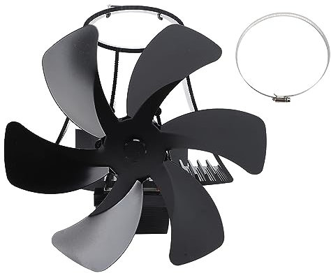 Gavigain Heat Powered Stove Fan, Silent Magnetic Stove Pipe Fan, Air Circulation, Aluminum Alloy for Wood Burning and Kerosene Stoves (Black)