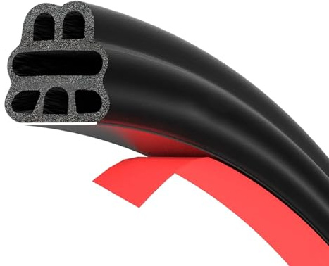 5m Autoadesiva Guarnizione Auto 6 Buche Impermeabile Guarnizione Portiera Auto Gomma Adesiva Auto, Riduzione del Suono Gomma Protezione per Bordo Portiera Guarnizioni Auto per Porte, Cappe (Nero)
