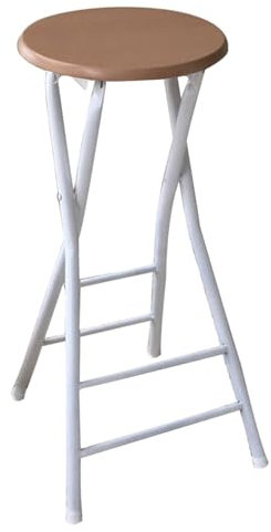 Sgabello da bar pieghevole alto 80 cm, con design senza schienale, sedia da bancone pieghevole, per casa, cucina, colazione, con poggiapiedi, struttura in metallo, sgabelli da bar (colore naturale, 80
