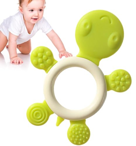 Kustimantu Cartoon Turtle Teether, Silicone Teether | Beruhigende Touet in Form von - Girls Boys Development Disting Ring Chew Grip Trainer für Reisen, Schlafen, Kindergarten