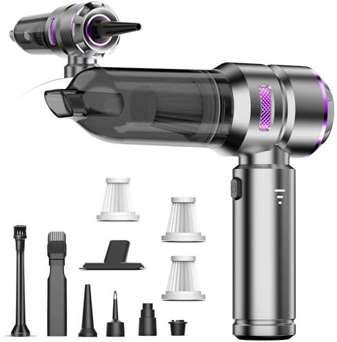 YQXTOOEL 20000Pa Auto staubsauger stark Bürstenlos,staubsauger Auto USB Aufladbar Kabellos,Einstellbar 3-Gang Autostaubsauger,Gebläse&Staubwedel&Handvakuumpumpe für Haus,Tierhaare