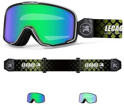 LECAGE Motorradbrille - Selbsttönend Motocross Brille – Anti-Beschlag & Winddicht 100% UV-Schutz, Crossbrille ATV Off Road MX-Fahrbrille Dirt Bike Helm Brille, Verstellbarer Riemen Herren Damen