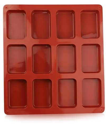 AKSIQIOL 1 PCS Silicone Mini Loaf Pan,Non-Stick 12-Cavity Bread Baking Mould, Perfect for Mini Loaf Cakes, Bread, Brownies, Cornbread & Cheesecakes