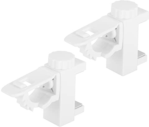 Outside Mounted Blinds Curtain Rod Bracket , Adjustable Clamp Seat Easy to Install No Drill Needed Holders Brackets for Bracket Rail