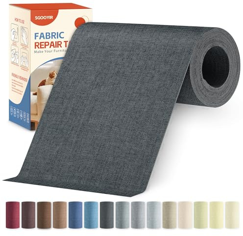 Flicken Selbstklebend Stoff, Stoffflicken Selbstklebend Textilklebeband | 10x200cm Dunkleres Grau Leinenstoff Patches Reparaturset Stoffklebeband für Möbel, Autositze, Kleidung, Stühle, Sofas